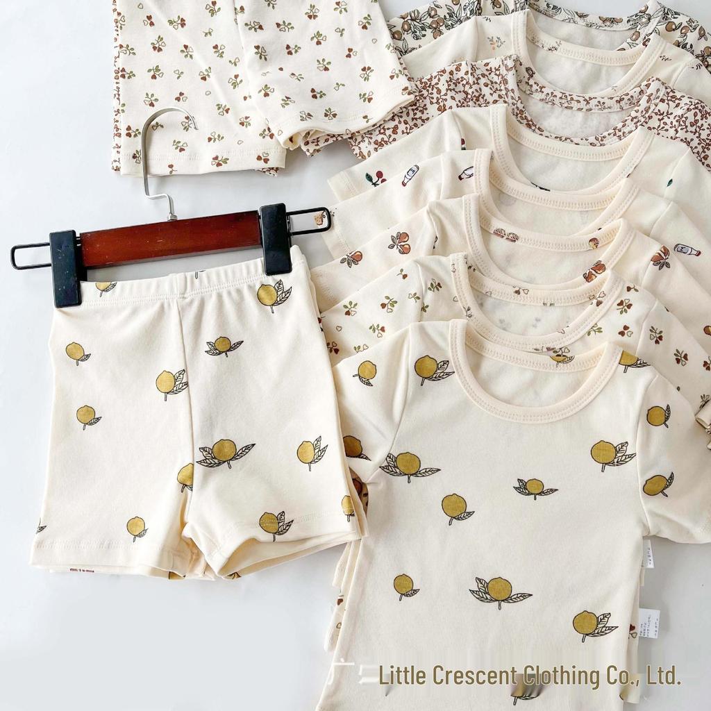 Danish-style Cotton Girls' Summer Pajama Set - Short Sleeve