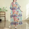 DIMANAF New 2026 Women Plus Size Summer Casual Maxi Long Dress Cotton Loose Oversize Floral Print Beach Sundress