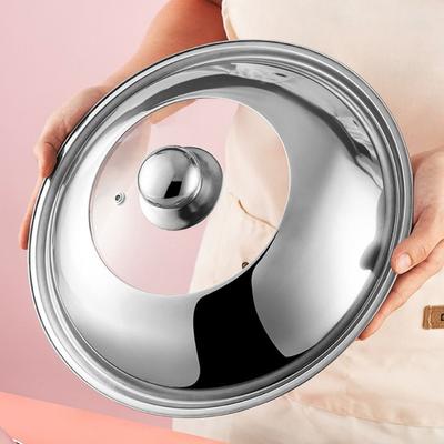 28/30/32/34/36/38CM Stainless Steel Visible Pot Lid Universal Frying Pan Lid Wok Cover  Household