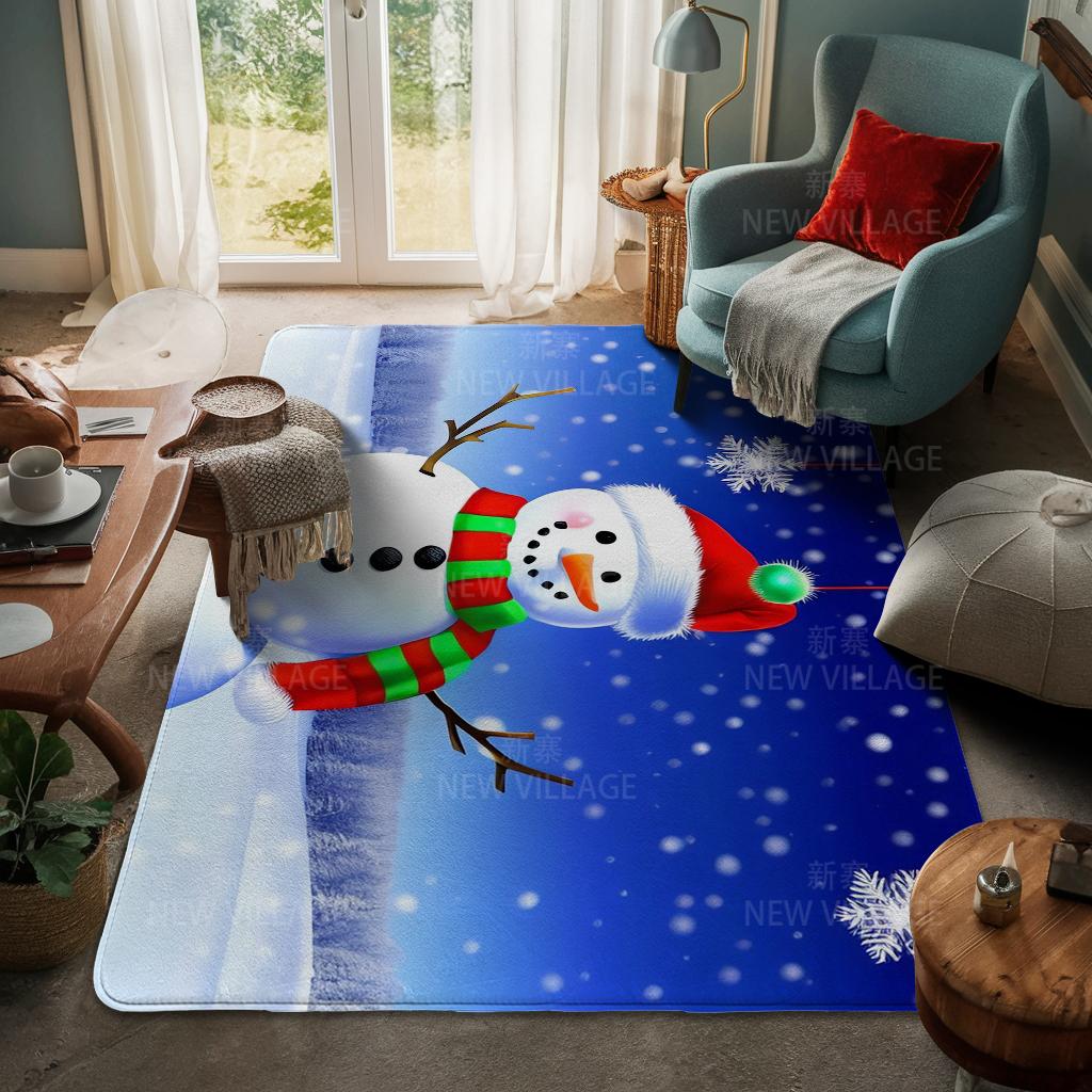 House Entrance Carpet Home Door Mat Living Room Bath Foot Bathroom Non-slip Water Absorption Rugs Bath Merry Christmas Winter