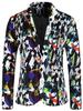 2024 European Casual Large Size Men's One-Button Printed Suit