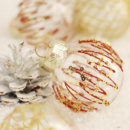 25 Pcs 2.36 Inch Christmas Ball Ornaments Glitter Sequin Plastic Ball Christmas Tree Hanging Decorations for Indoor Outdoor Holiday Decor