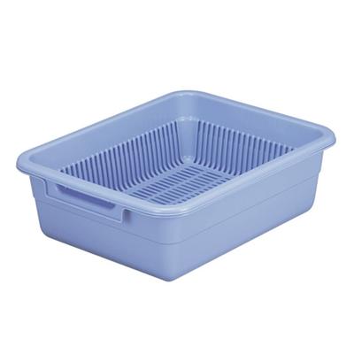 Tombo Colander and Tray Made In Width X Depth X Height Shinki Drainer, Set, Japan, 37.5 47.5 15.5cm, Blue, Assist, Gosei, No.1