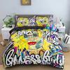 Cartoon Graffiti Bedding Set Boys Girls Twin Queen Size Duvet Cover Pillowcase Bed Boys Adult Fashion Home Textileextile