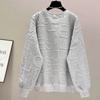 Spring and Autumn Pullover Sweater Women's Loose Oversize Solid Color Jacket