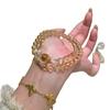 Brazilian Citrine Double Circle Bracelet - High-End Yellow Crystal for Good Luck and Luxury Style.