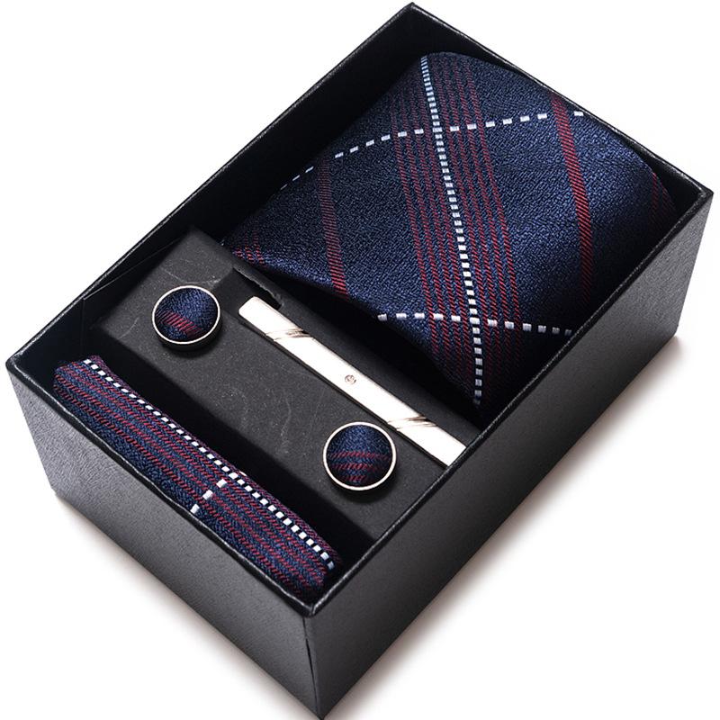 Gift Box Men'S 8Cm Tie Business Dress Jacquard Yarn Business Career Tie Set Men