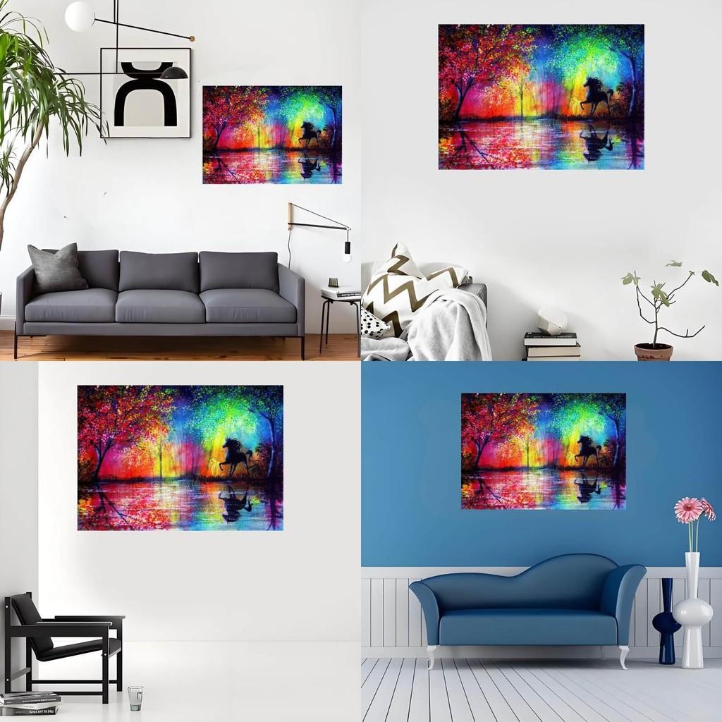 Canvas Horse Wall Art Animal Painting With Spray Technology For Home Decor