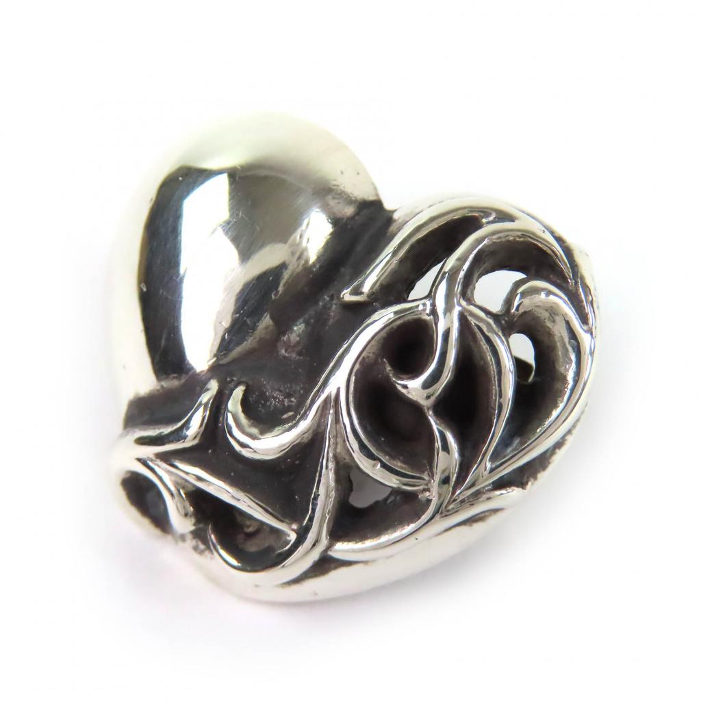 Great CHROME HEARTS hair accessory Heart motif concho button hair tie Silver 925 Used