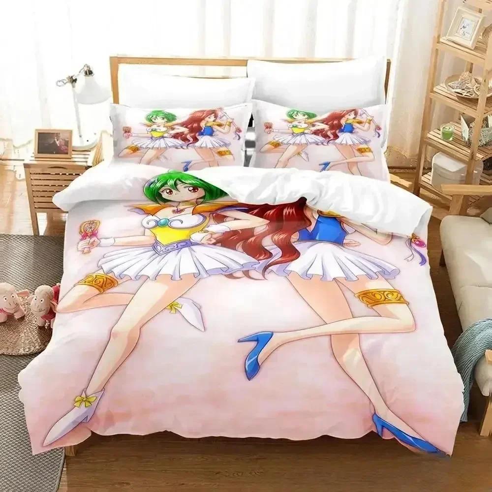 Comforter Print Anime Wedding Peach Bedding Set Bed Set Comforter King Queen Size Boys Adult Bedding