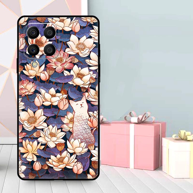 Lotus Flower Case For Samsung Galaxy M56 M52 M32 M53 M16 M11 M21 M31 M35 M12 M13 M14 M15 M36 M55 M34 M54