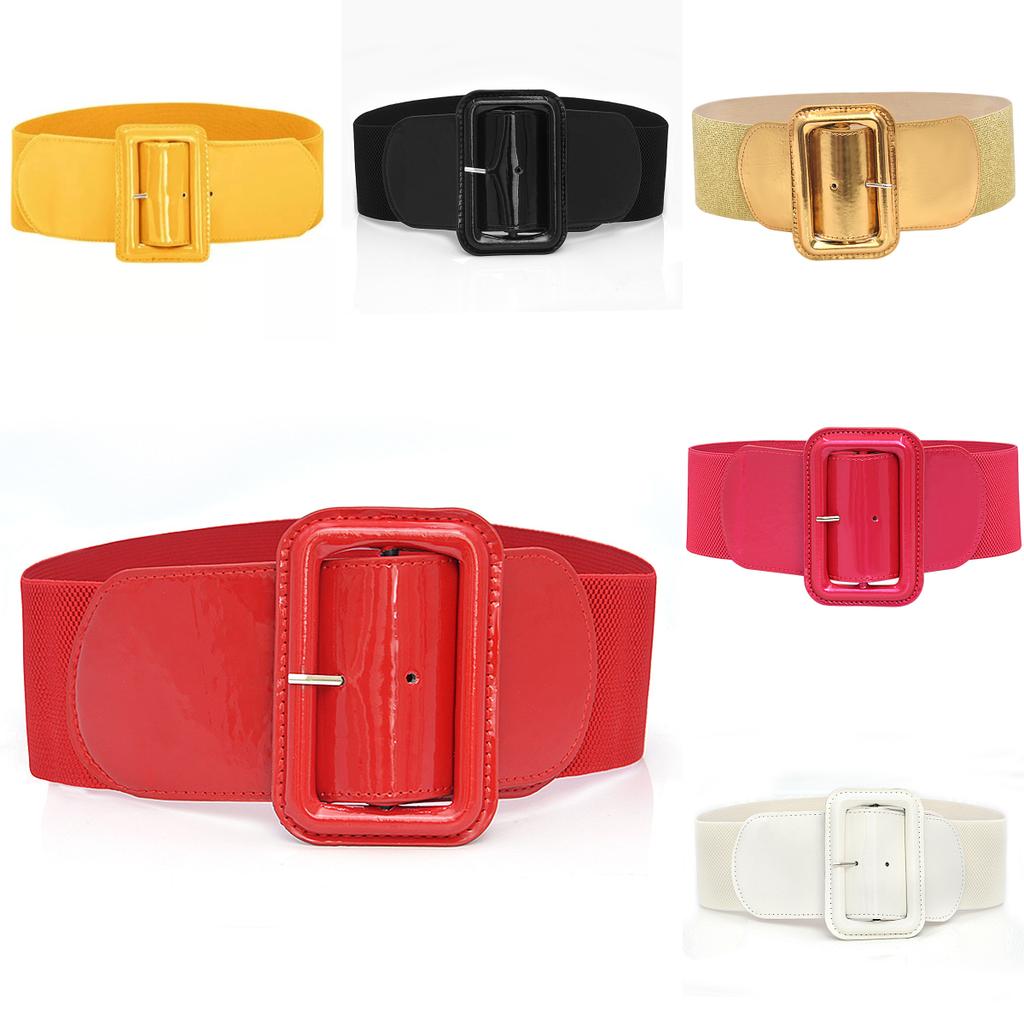 Belt Women Waist Stretch Elastic Wide Buckle Ladies Dress Waistband Strap Casual