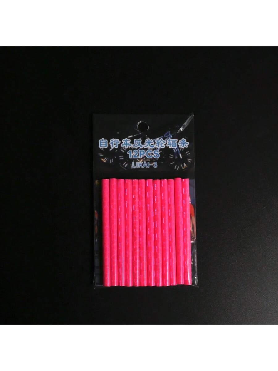 

No Installation Bicycle Reflective Spokes Warning Sticker Night Riding Reflective Stick for Mountain Bike рожевий