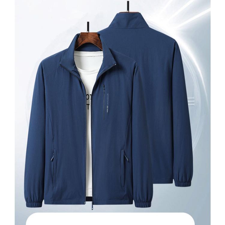 Prodyšná strečová jarní bunda pro muže Lehká volný střih pro muže středního věku sportovní větrovka podzim
