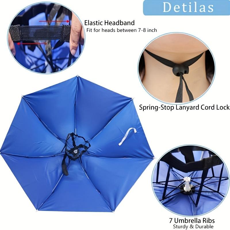 Anti-UV Schirmhut, 1 Stück Freihändiger Angel-Schirmhut Verstellbare Kopfbedeckung für Angeln Golf Camping Strand Gartenarbeit Sonnenschutz Outdoor