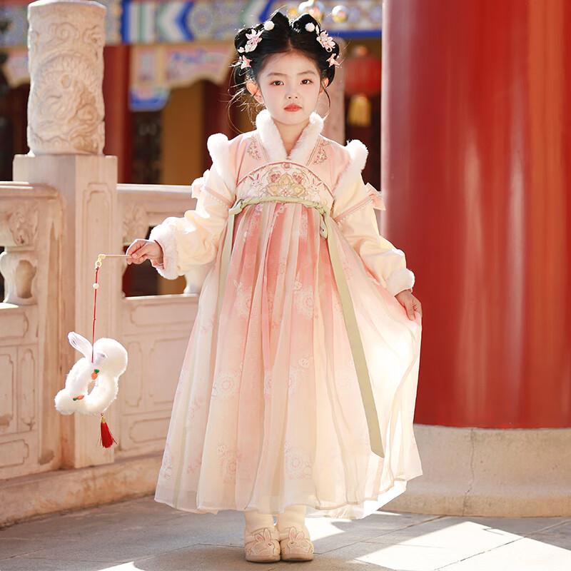 Anneyol Girls  Winter Hanfu Plus Velvet Dress 160