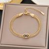 Meichen 18k Gold Non-Fading Titanium Steel Women's Fashion Bracelets - Simple, Versatile, Trendy European and American Style.