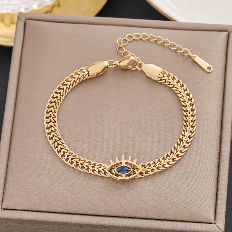 Meichen 18k Gold Non-Fading Titanium Steel Women's Fashion Bracelets - Simple, Versatile, Trendy European and American Style.