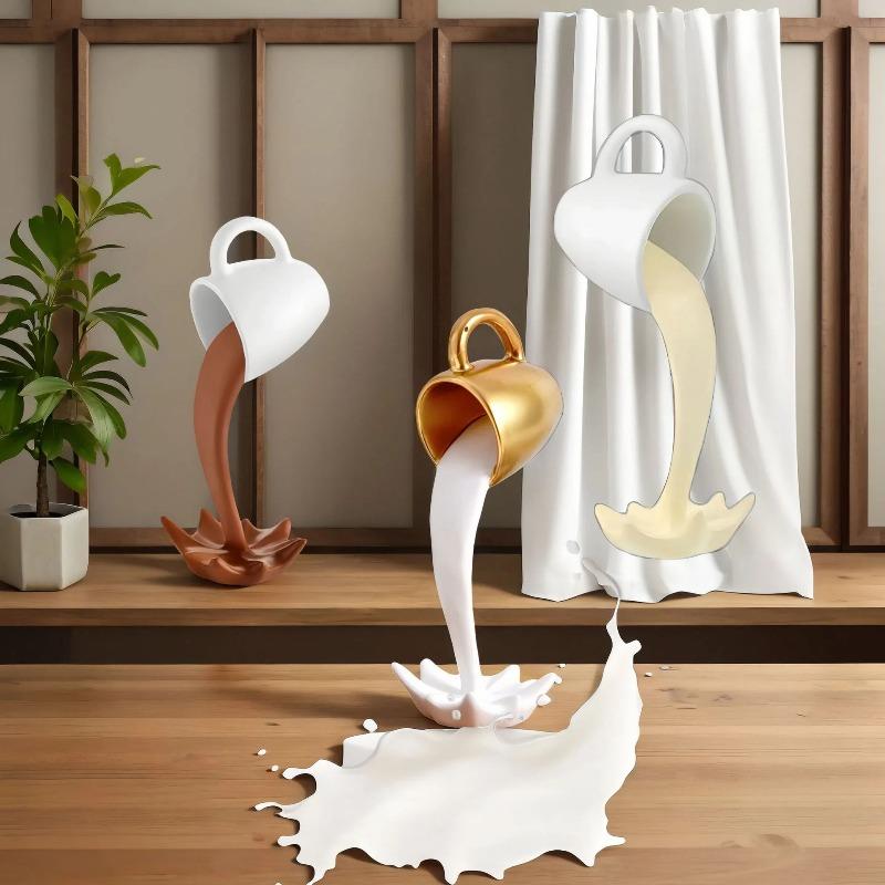 Plovoucí rozlévající se šálek na kávu Socha Kuchyňská dekorace Rozlití Kouzlo nalévání Splash Creative Desktop Decor Domácí dekorace