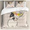 French Bulldog Duvet Cover Set Cute Animal Modern Decorative 3 Piece Bedding Set With 2 Pillowcase Dog Pattern Comforter Covers