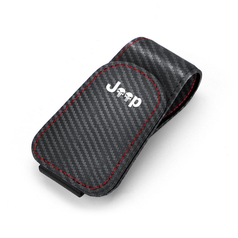 Car Sun Visor Glasses Box Auto Sunglasses Clip Card Accessories For Jeep Renegade Wagoneer Avenger Recon Wrangler JK Gladiator C