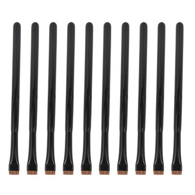10pcs Flat Head Eyeliner Brush Professional Ultra Thin Soft Hair Brow Liner Brush Eye Makeup Tool