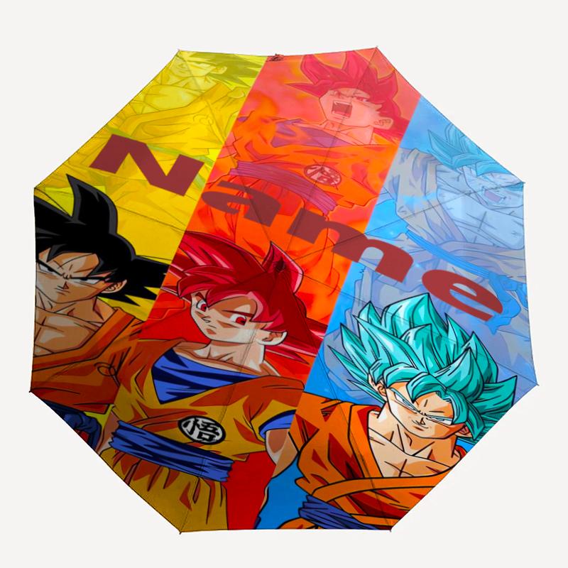 Custom Name Dragon Ball Theme Automatic Umbrella, Lightweight & Portable, 8 Rib, Perfect for Outdoor Travel, Birthdays, Christmas, Gifts.