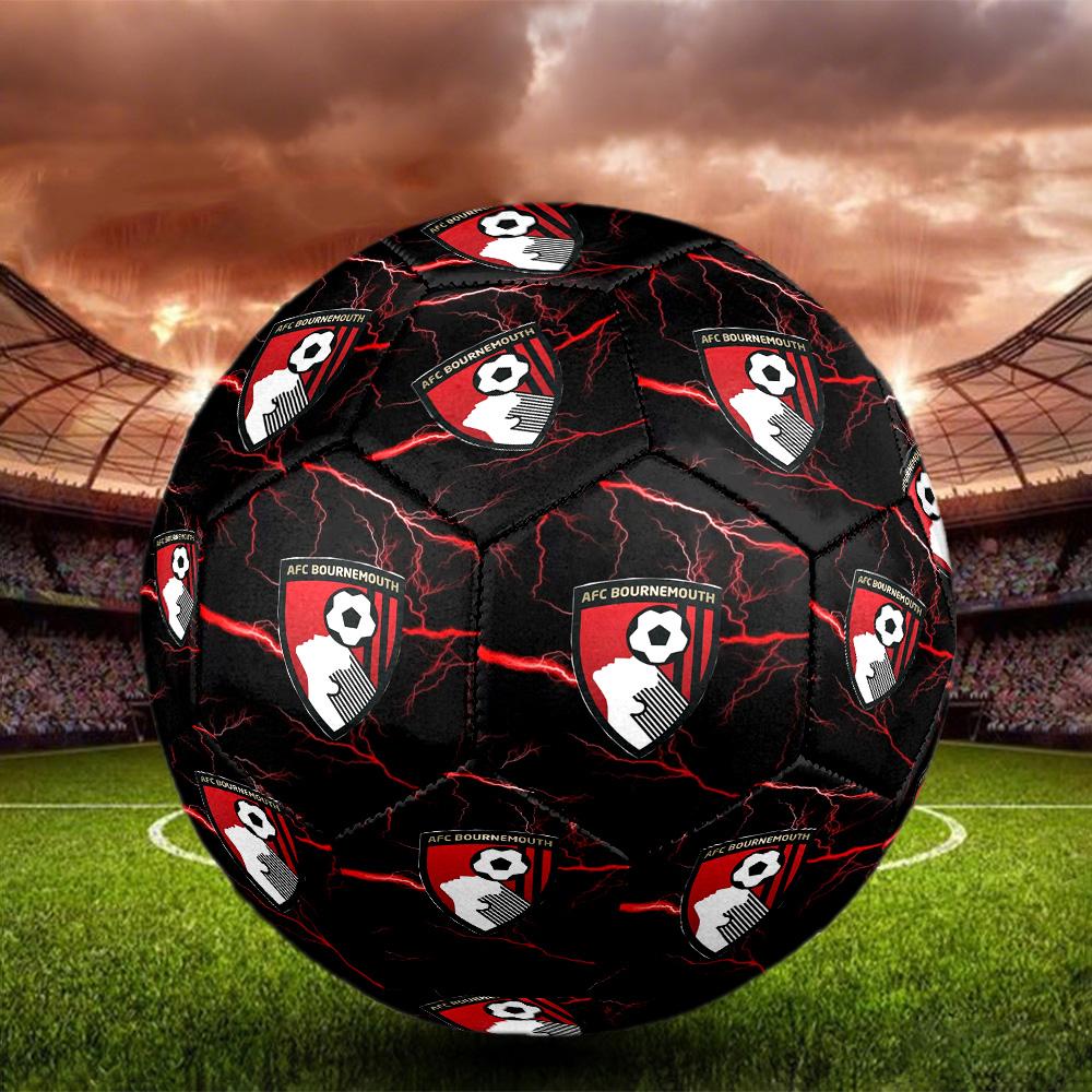 AFC Bournemouth Indoor Soccer Ball Size 5 Colorful All Ages Machine Stitched PVC Competition Ready Durable High-Bounce