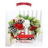 Easy Installation Farmhouse Decor Red Truck Wreath Festive Holiday Theme