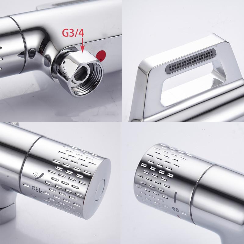 New Chrome Bathroom Shower Faucet Set Thermostatic Bathtub Shower Mixer Set Wall Mounted Brass Waterfall Style Chrome
