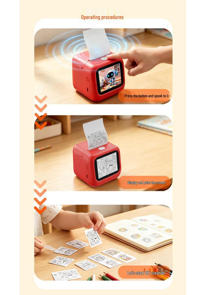 Smart Mini Voice Printer for Students - Portable Thermal for Children's Learning