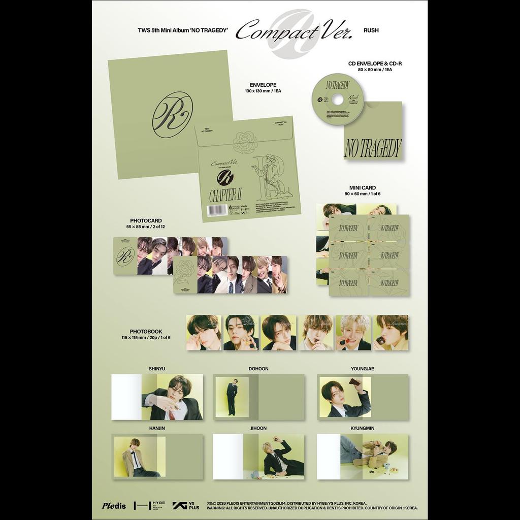 [Pre-order] TWS 5th Mini Album [NO TRAGEDY] COMPACT Ver. (RUSH) + Free Gift