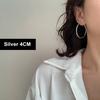 1 Pair Women Ear Different Polished Sizes Circle Earrings Hoop Solid Color Electroplated Ear