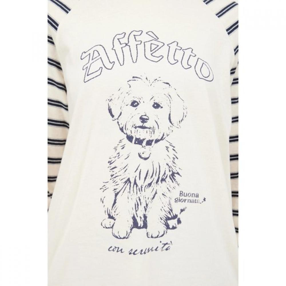 BeneTTon Dog PrinTing Raglan T shirT baTs52561