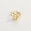 Adjustable Open Ring In 18K Gold Plated Copper With Q-Style Alphabet Letter Design Men Women