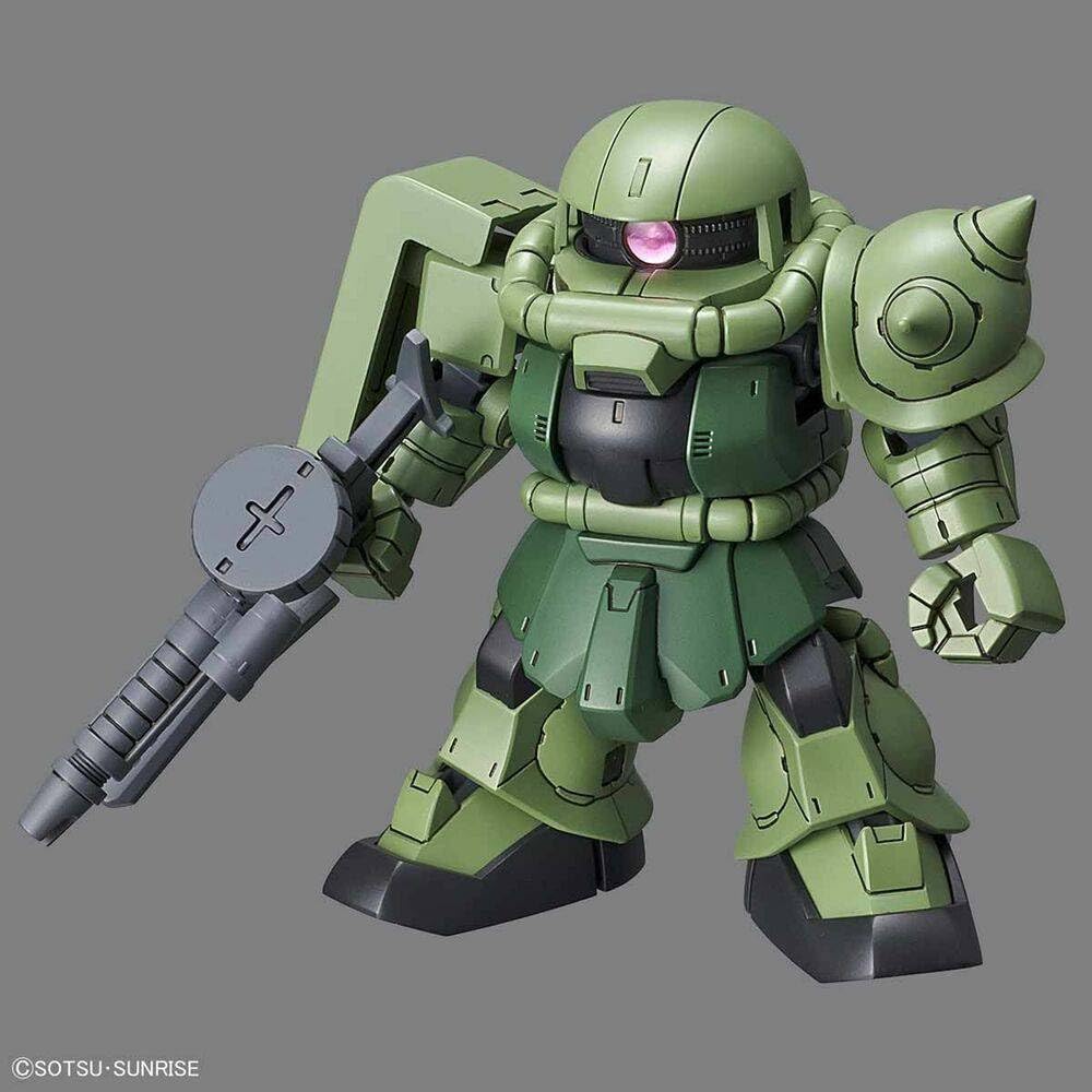 SD Gundam Cross Silhouette Zaku II plastic model color-coded