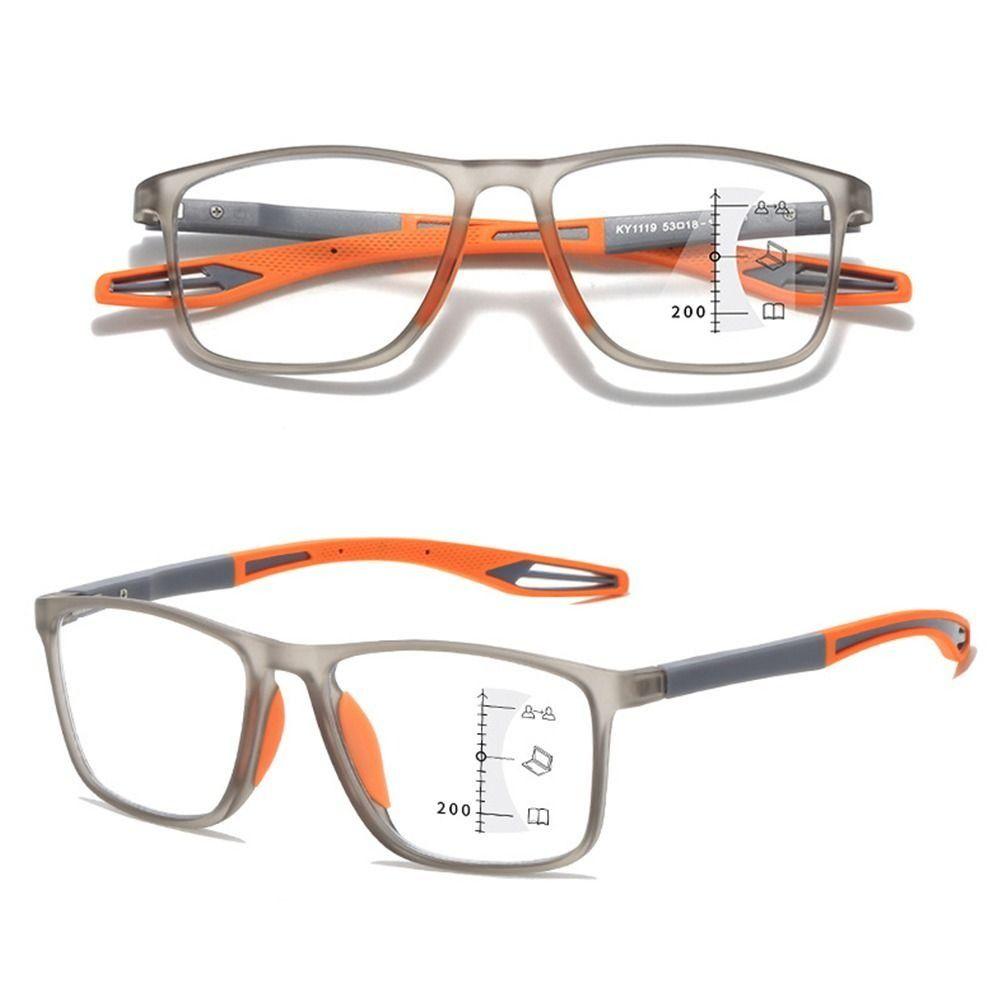 Neue Sportbrille Blaulichtfilter Multifokale Lesebrille Herren Damen Gleitsicht Großrahmen Optische Altersweitsicht Brille