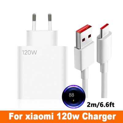 For Xiaomi 120w Charger EU Adapter Fast Charge 6A Type C Data Cable For Xiaomi 14 13 Pro Redmi K50 Ultra Note 12 13 Pro+ K60 Pro 5G
