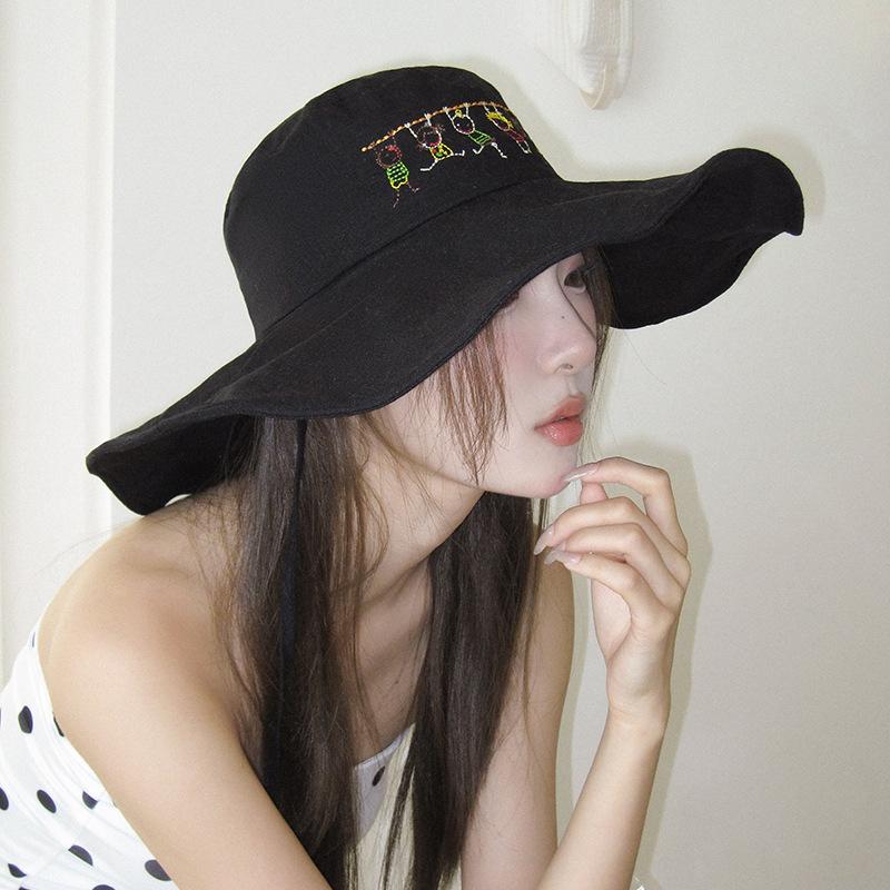25 Early Autumn New High-end Sweet Bucket Hat Women's Sunshade Sunscreen Drawstring Basin Hat