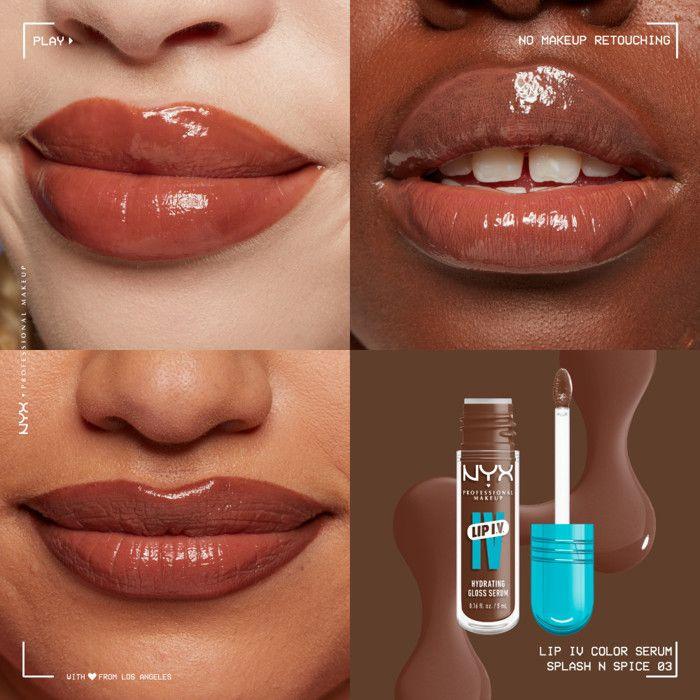 NYX Professional Makeup, Lip IV, Parlatıcı, 12 saate kadar nemlendirme, yüksek pigmentli, parlak bitiş, Splash N Spice