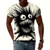 Vtipné pánské tričko Módní 3D potisk tučňáka Ležérní kulatý výstřih Rychleschnoucí Krátký rukáv Topy Letní Streetový trend Hip Hop Pánské tričko