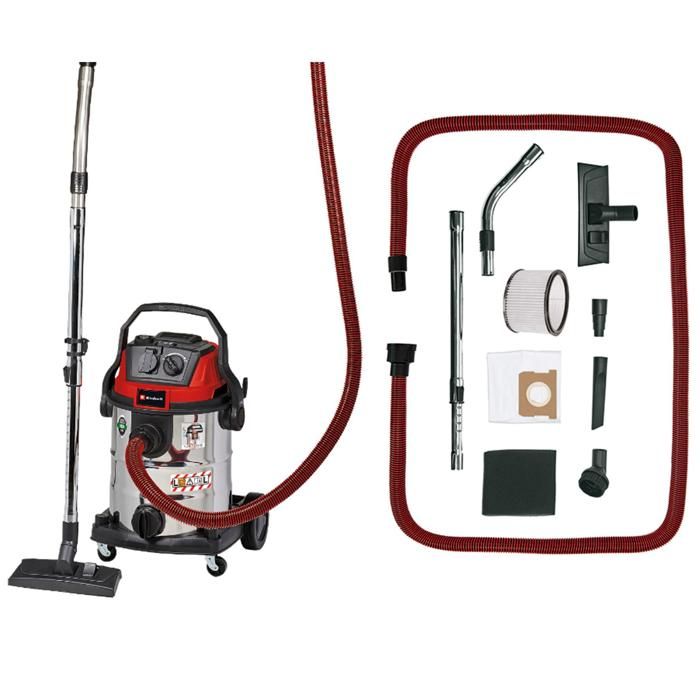 Einhell aspirateur de chantier te-vc 2025 sacl (1 200 w, cuve 25l, classe de poussières l) livré avec accessoires