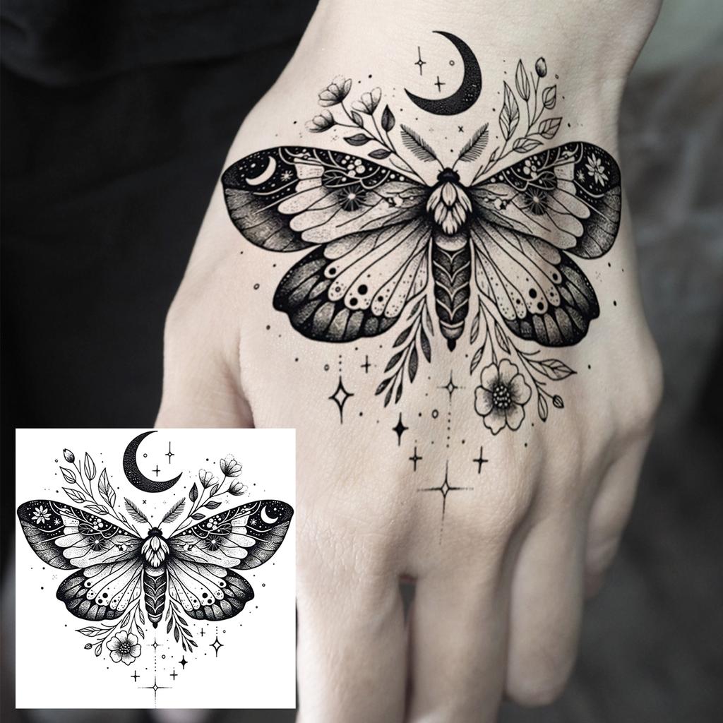 1 Sheet Butterfly Temporary Tattoos For Women Hands Clavicle Neck, Fake Tattoo Stickers Waterproof Long Lasting Realistic Tatoos
