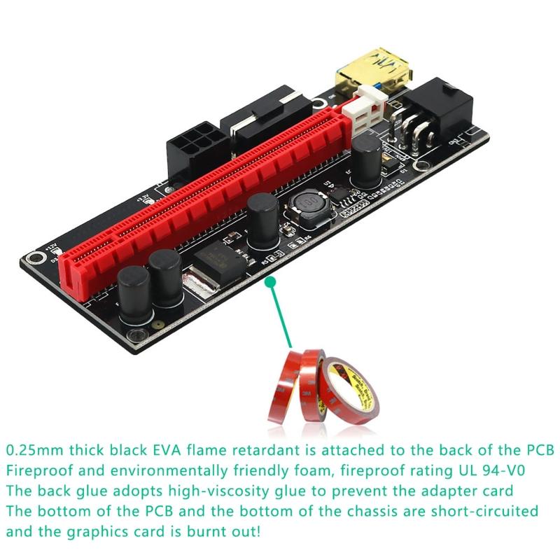 Newest 009 PLUS USB 3.0 Cable PCI-E  Card 009S PCI for press 1X to 16X tender Adapter Card  6 Pin GPU for B