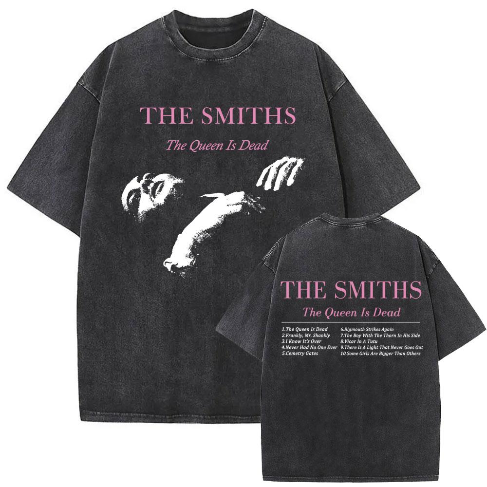 Rock Band The Smiths Louder Vintage Washed Tshirt Alternative s Indie Morrissey T Shirt The Queen Is Dead Tshirts Unisex