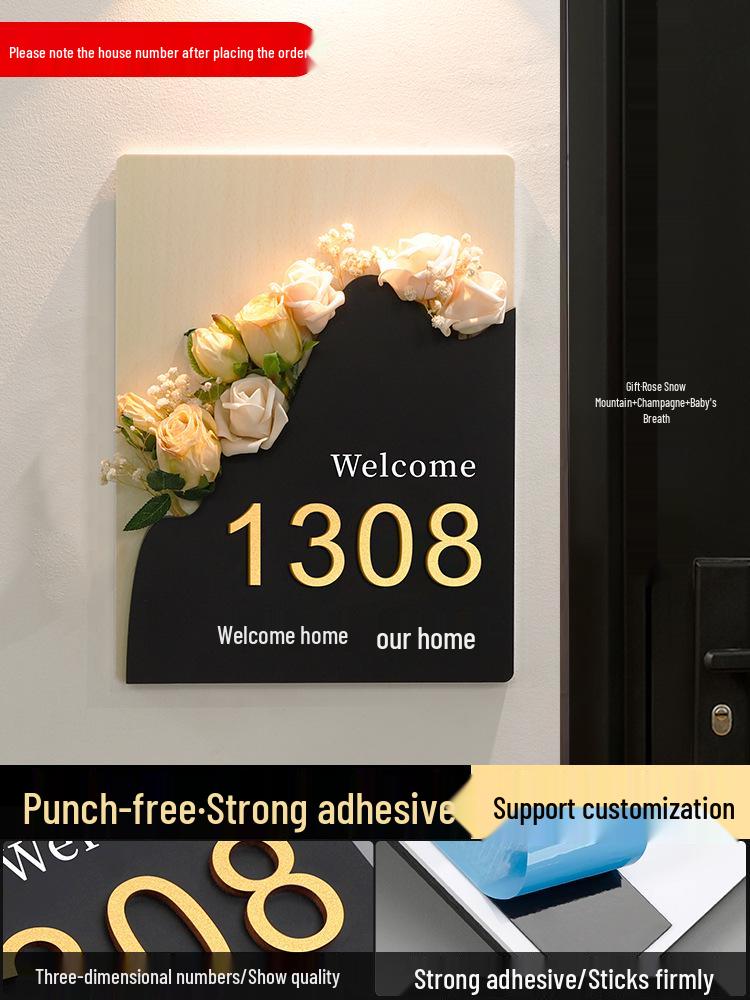 DIY House Number Plate - Stylish Entrance Decor for Homes and Hotels