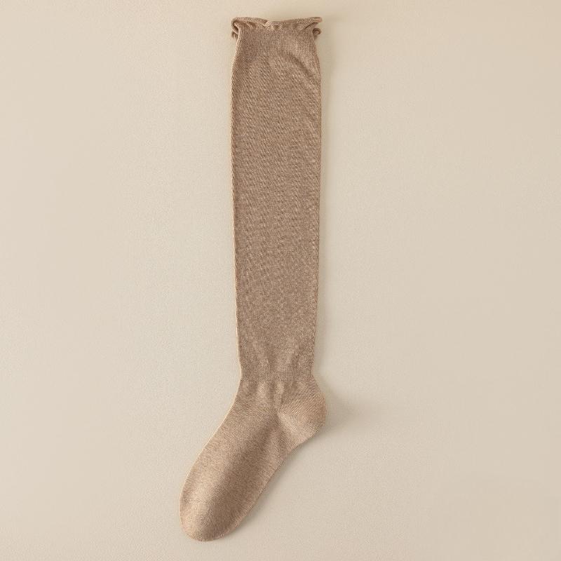 Cotton Pile Stockings, Children's Fine-spun Cotton Mid-calf Socks, Paired with Boots, Seamless Long Stockings