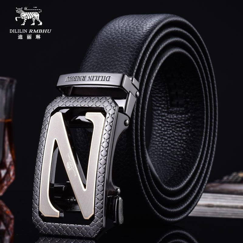 

Мужской кожаный ремень из воловьей кожи первого слоя с автоматической пряжкой8Деловой кожаный ремень с пряжкой 130cm