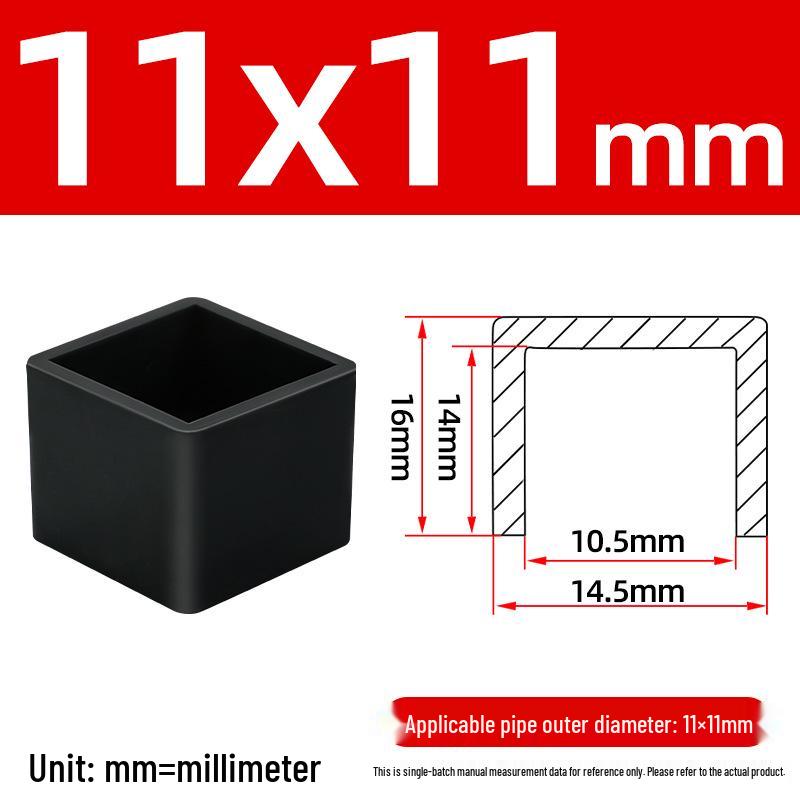 Silicone Anti-slip Chair Leg Cap - Heat Resistant, Square Rubber Sleeve for Steel Pipe with Protective Electroplated Finish
