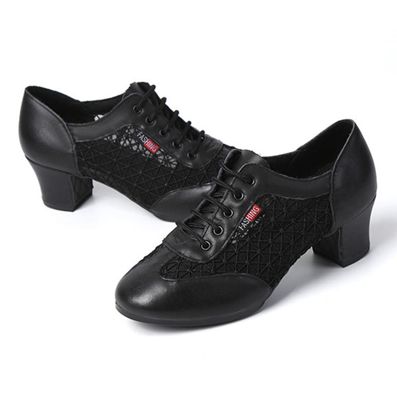 

Женская обувь для бальных танцев на среднем высоком каблуке с мягкой подошвой, обувь для квадратных танцев для учителей, современная танцевальная обувь 41 чёрный